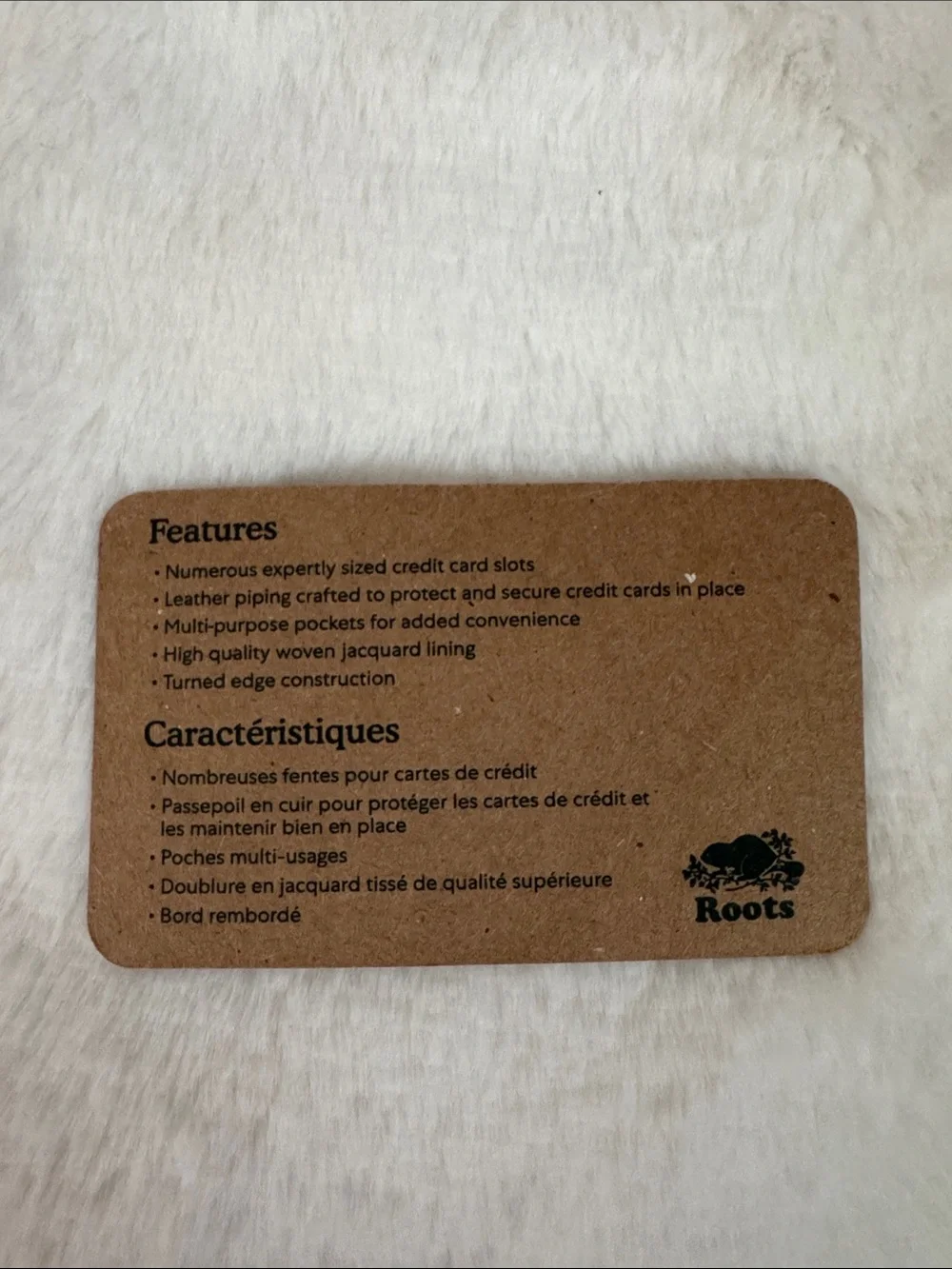 Roots Leather Card Sleeve with Embossed Logo